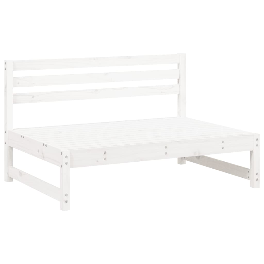 White Solid Pine Garden Middle Sofa - 120x80 cm