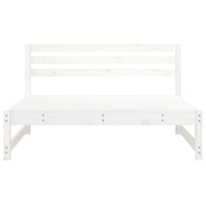 White Solid Pine Garden Middle Sofa - 120x80 cm