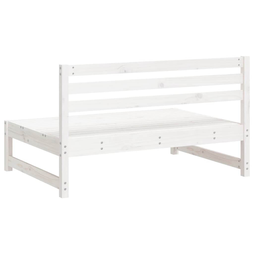 White Solid Pine Garden Middle Sofa - 120x80 cm
