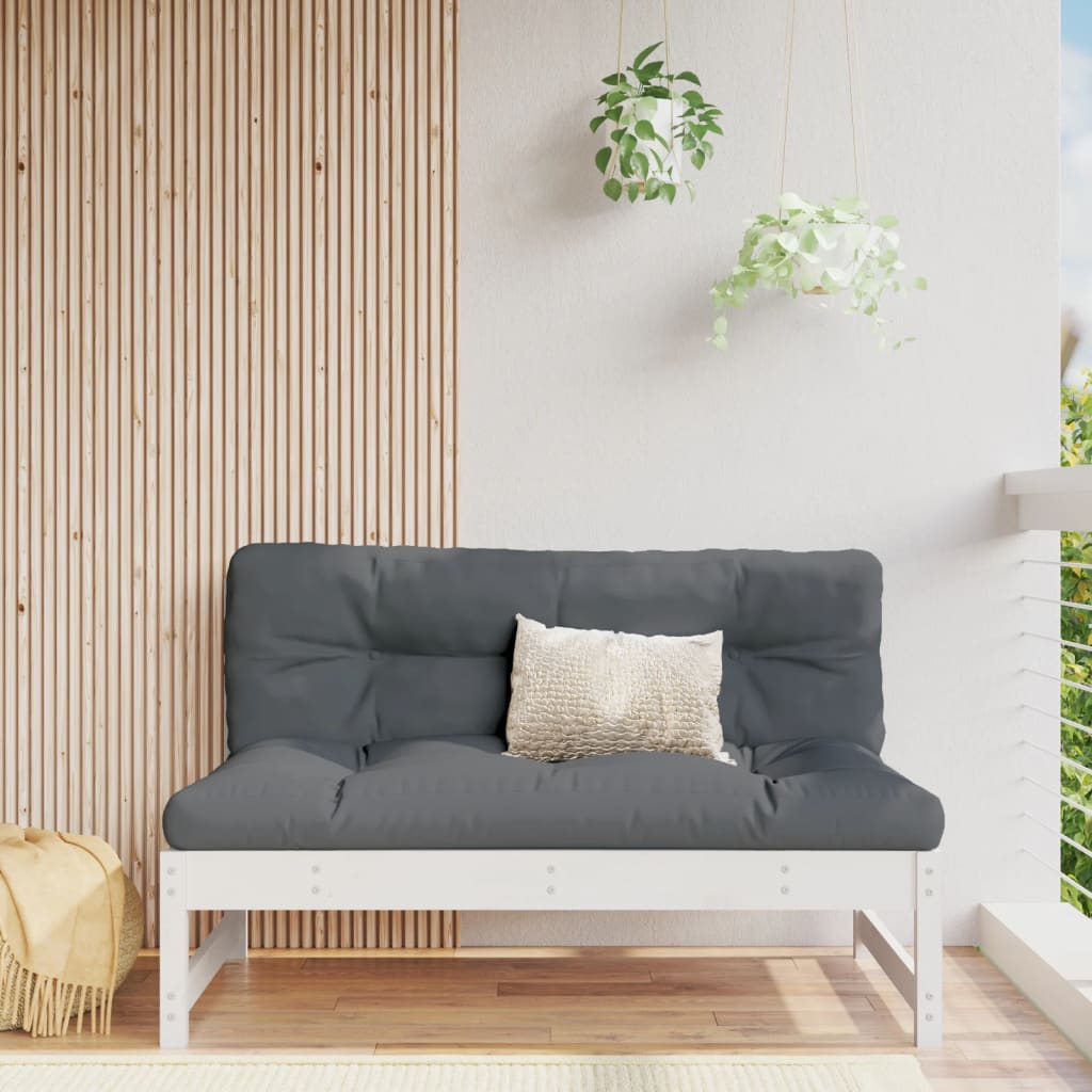 White Solid Pine Garden Middle Sofa - 120x80 cm