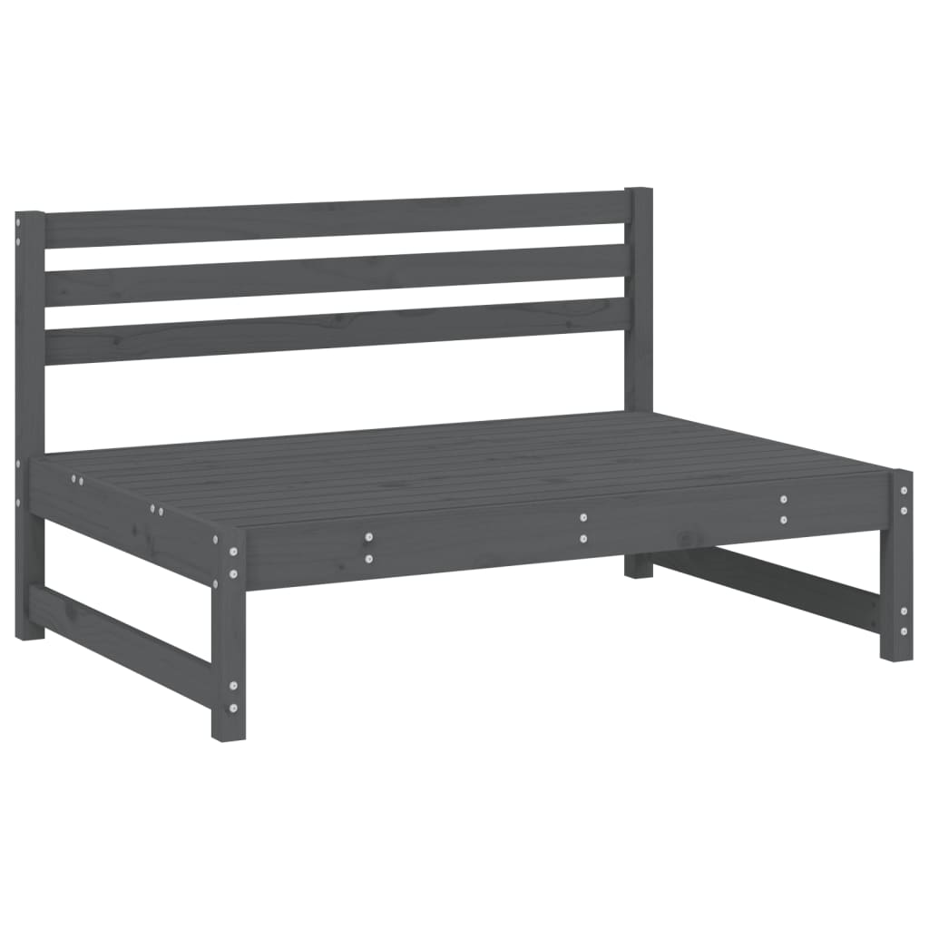Solid Pine Grey Garden Middle Sofa 120x80 cm