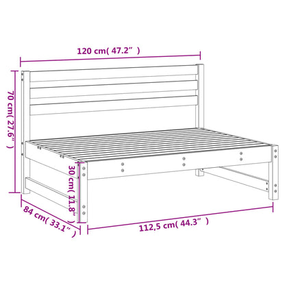 Impregnated Pine Garden Middle Sofa 120x80 cm - Durable Wood Design