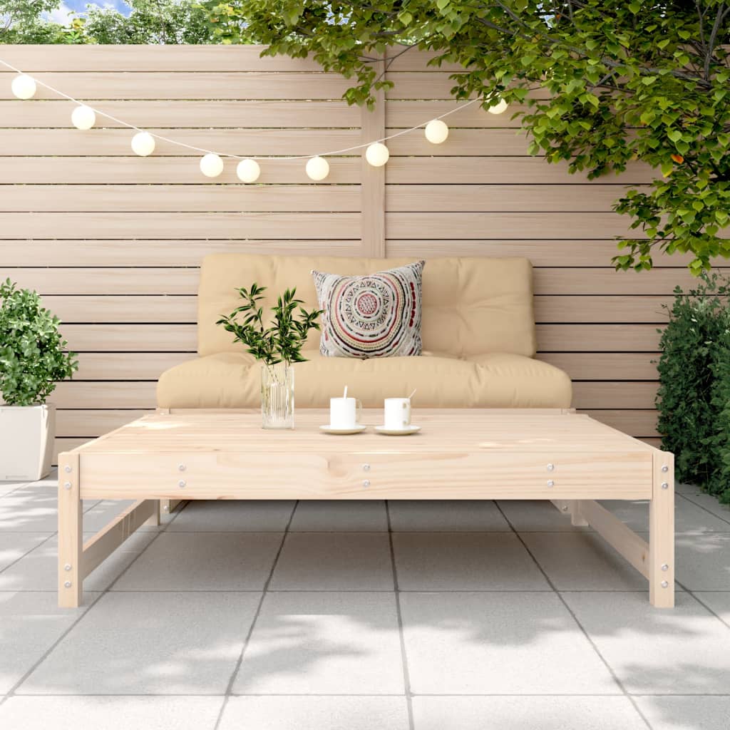 Solid Pine Wood Garden Footstool 120x80 cm