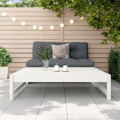 Solid Pine Garden Footstool 120x80cm - White Finish