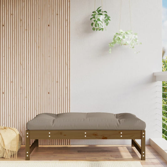 Solid Pine Garden Footstool, Honey Brown 120x80 cm