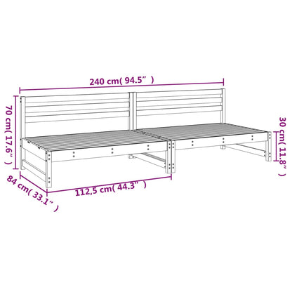 Garden Middle Sofas 2 pcs 120x80 cm Solid Wood Pine