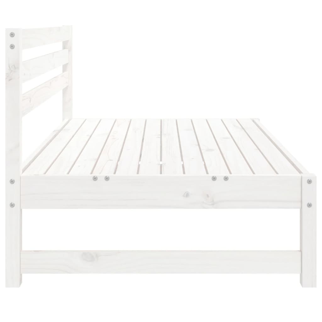 Solid Pine Wood Garden Sofas Set, 2 pcs, 120x80 cm, White Finish