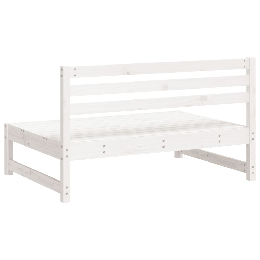 Solid Pine Wood Garden Sofas Set, 2 pcs, 120x80 cm, White Finish