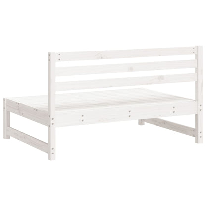 Solid Pine Wood Garden Sofas Set, 2 pcs, 120x80 cm, White Finish