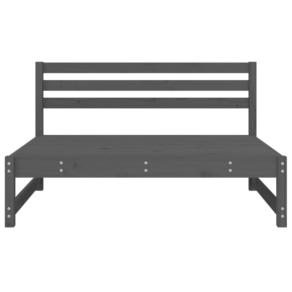 Stylish Grey Solid Pine Garden Sofas Set - 2 pcs, 120x80 cm