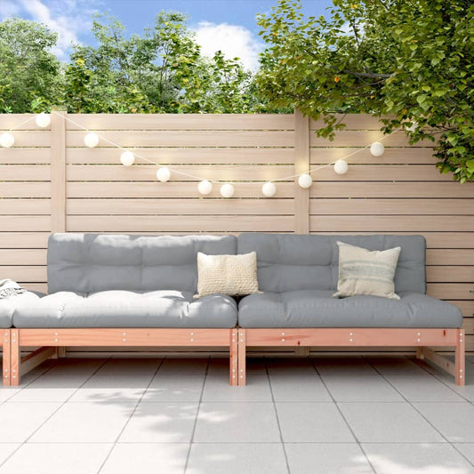 Solid Wood Douglas Garden Middle Sofas Set, 2 pcs, 120x80 cm
