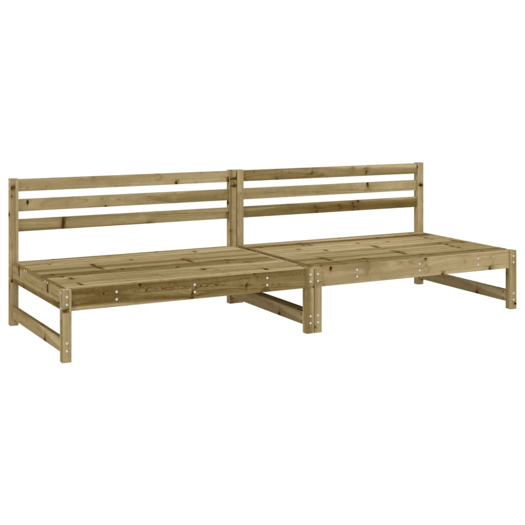 Outdoor Garden Sofas Set 2 pcs, Pine Wood 120x80 cm, Impregnated