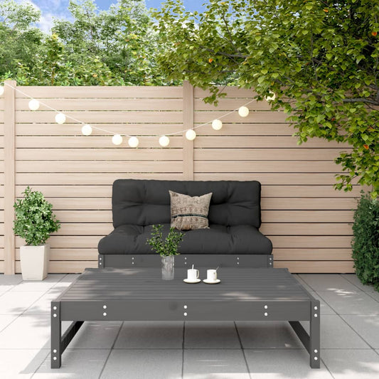 Stylish 2-Piece Grey Garden Lounge Set in Solid Pine Wood