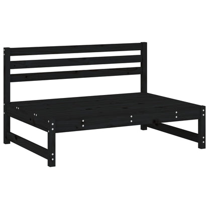 2 Piece Black Pine Wood Garden Lounge Set