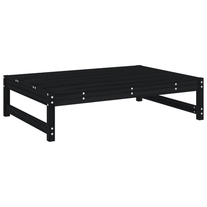 2 Piece Black Pine Wood Garden Lounge Set