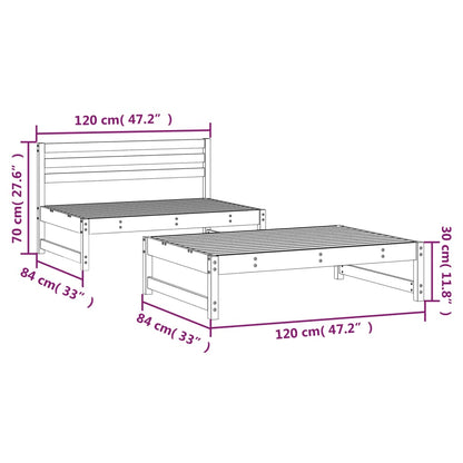 Solid Wood Douglas 2 Piece Garden Lounge Set - Stylish & Durable