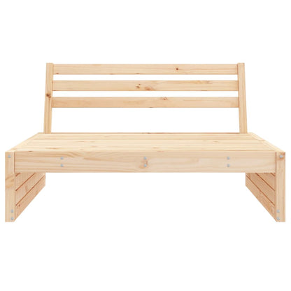 Solid Pine Garden Middle Sofa 120x80 cm - Natural Wood Finish
