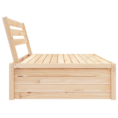 Solid Pine Garden Middle Sofa 120x80 cm - Natural Wood Finish
