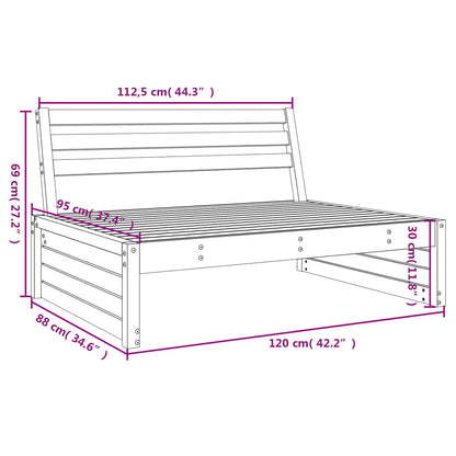 Solid Pine Garden Sofa in Grey 120x80cm