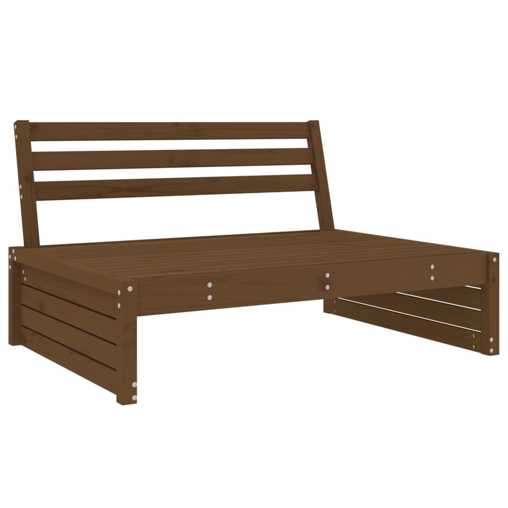 Solid Pine Garden Middle Sofa, Honey Brown 120x80 cm