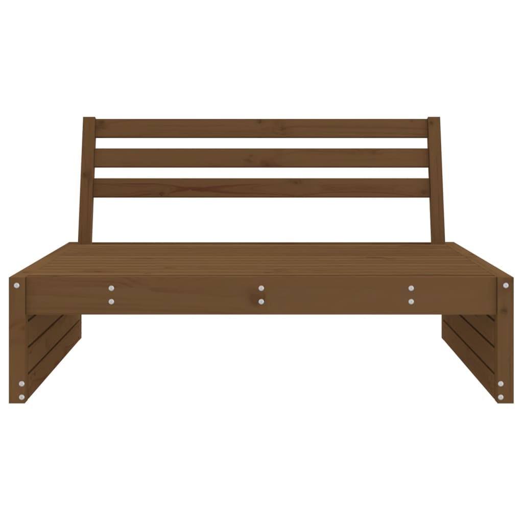 Solid Pine Garden Middle Sofa, Honey Brown 120x80 cm