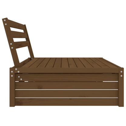 Solid Pine Garden Middle Sofa, Honey Brown 120x80 cm
