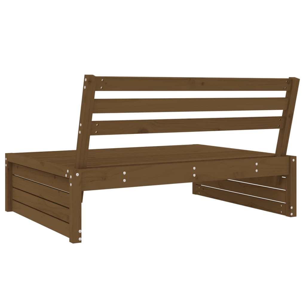 Solid Pine Garden Middle Sofa, Honey Brown 120x80 cm