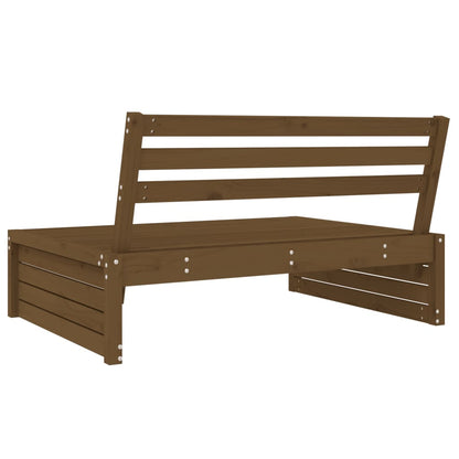 Solid Pine Garden Middle Sofa, Honey Brown 120x80 cm