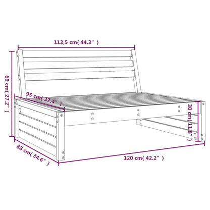 Stylish Garden Middle Sofa - 120x80 cm Impregnated Pine Wood