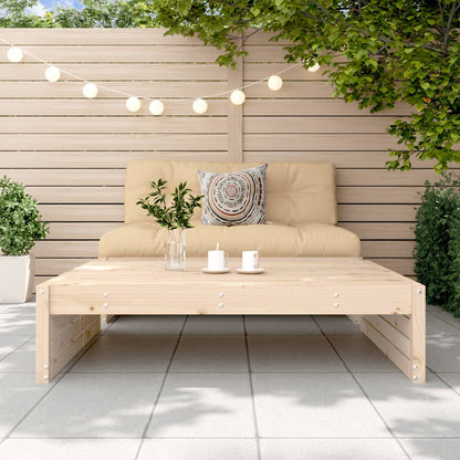 Solid Pine Wood Garden Footstool 120x80 cm - Natural Finish