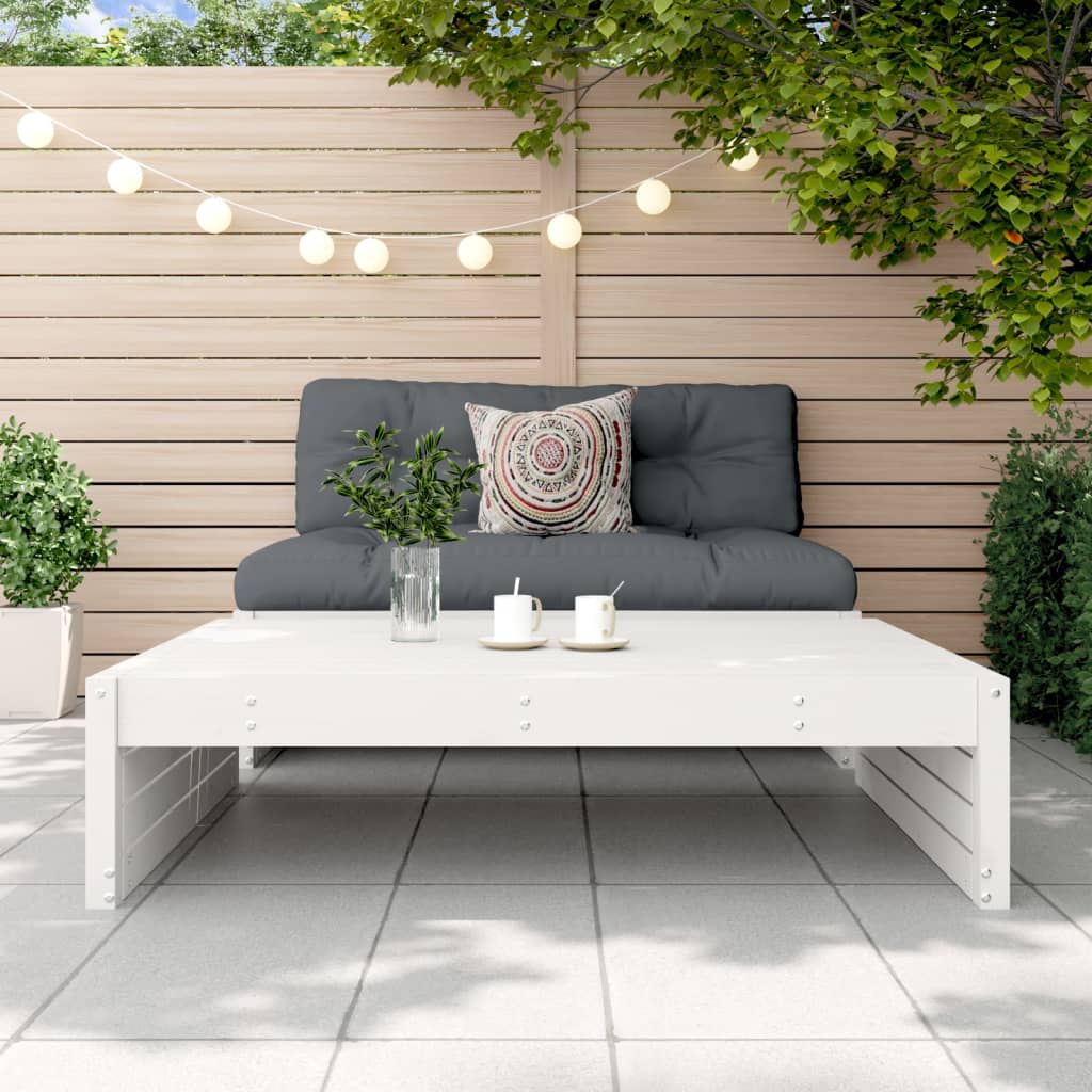 Solid Pine White Garden Footstool, 120x80 cm