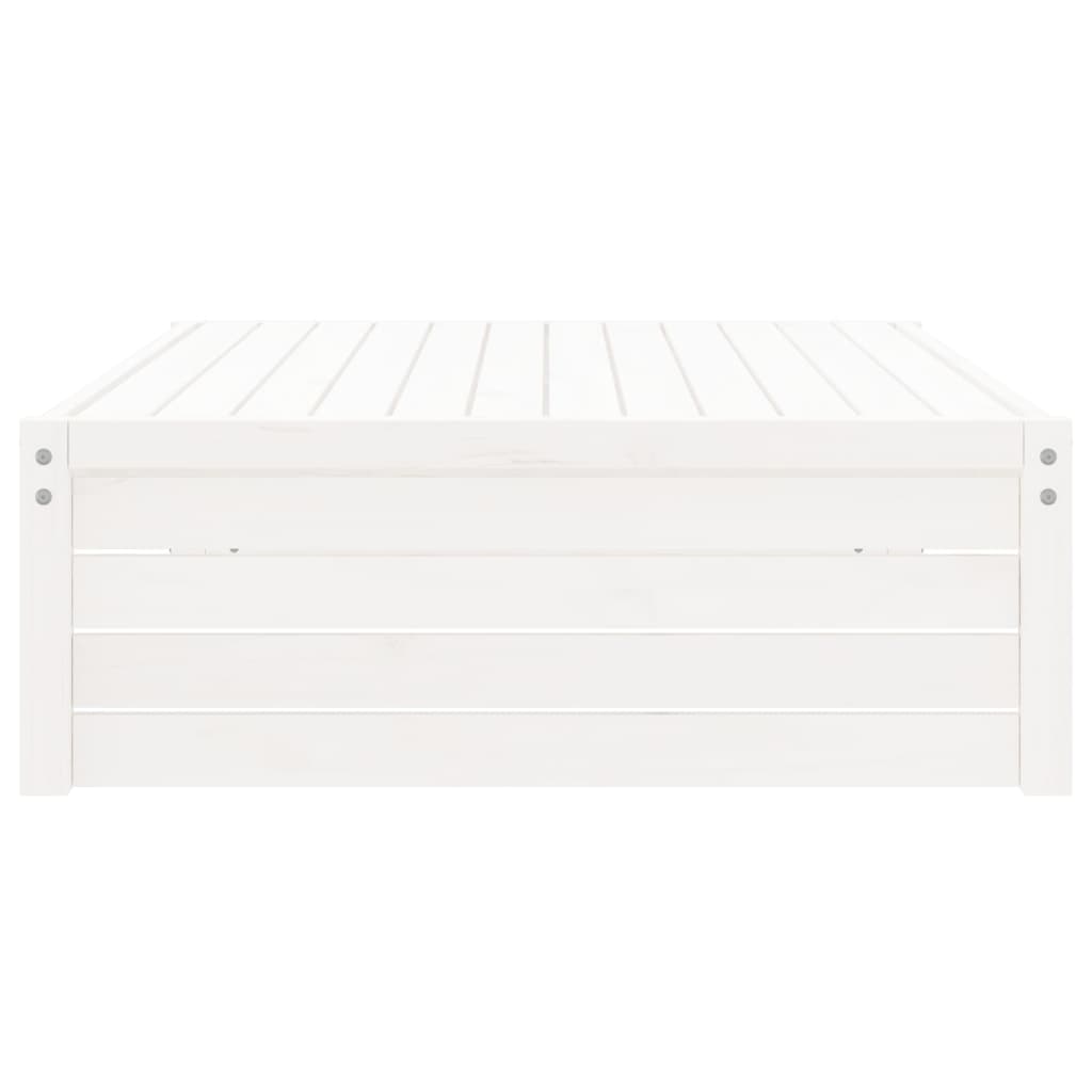 Solid Pine White Garden Footstool, 120x80 cm
