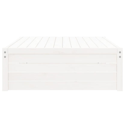 Solid Pine White Garden Footstool, 120x80 cm