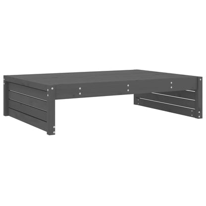 Grey Solid Pine Wood Garden Footstool - 120x80 cm Durable Design