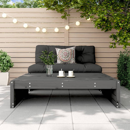 Grey Solid Pine Wood Garden Footstool - 120x80 cm Durable Design