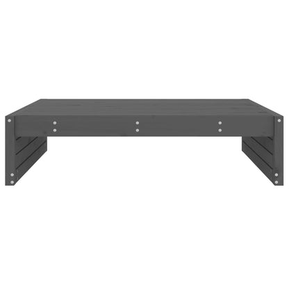 Grey Solid Pine Wood Garden Footstool - 120x80 cm Durable Design