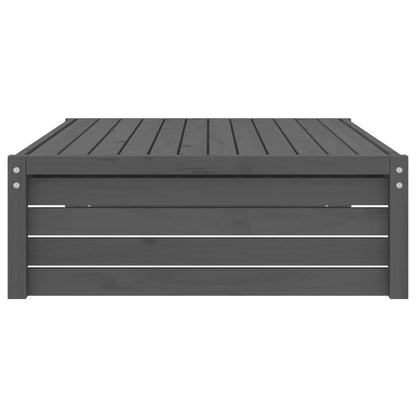 Grey Solid Pine Wood Garden Footstool - 120x80 cm Durable Design