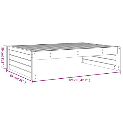 Grey Solid Pine Wood Garden Footstool - 120x80 cm Durable Design