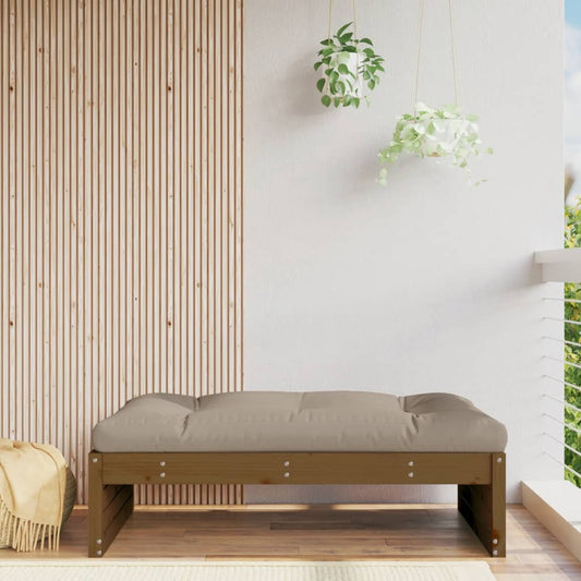 Solid Wood Pine Garden Footstool, Honey Brown 120x80 cm