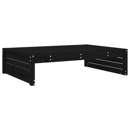 Black Garden Footstool - 120x80 cm Solid Pine Wood