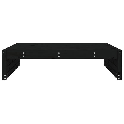 Black Garden Footstool - 120x80 cm Solid Pine Wood