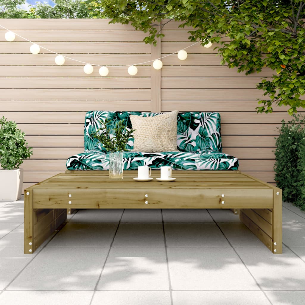 Impregnated Pine Garden Footstool 120x80 cm - Durable Wood Design