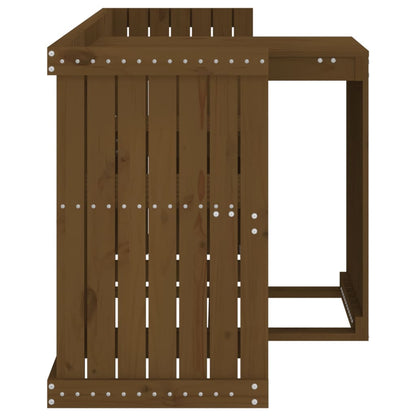 Honey Brown 2-Seater Solid Pine Wood Balcony Set