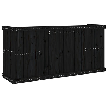 2-Seater Balcony Set in Black Solid Pine Wood