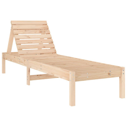 Solid Pine Sun Lounger 199.5x60x74 cm - Durable Outdoor Relaxation