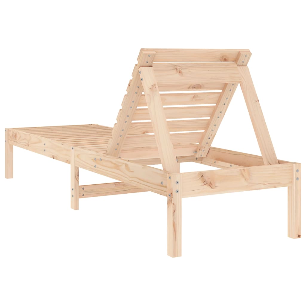 Solid Pine Sun Lounger 199.5x60x74 cm - Durable Outdoor Relaxation