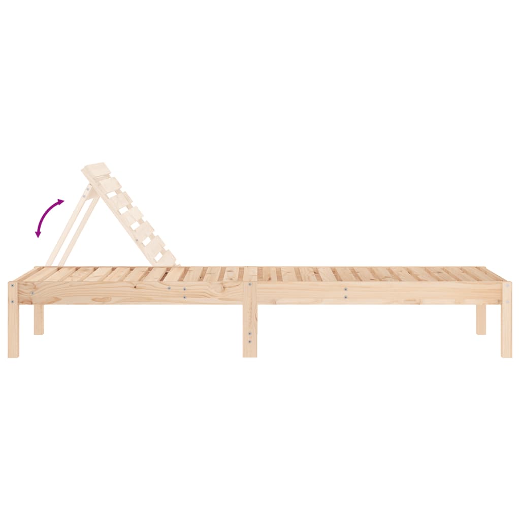 Solid Pine Sun Lounger 199.5x60x74 cm - Durable Outdoor Relaxation