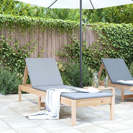 Solid Pine Sun Lounger 199.5x60x74 cm - Durable Outdoor Relaxation