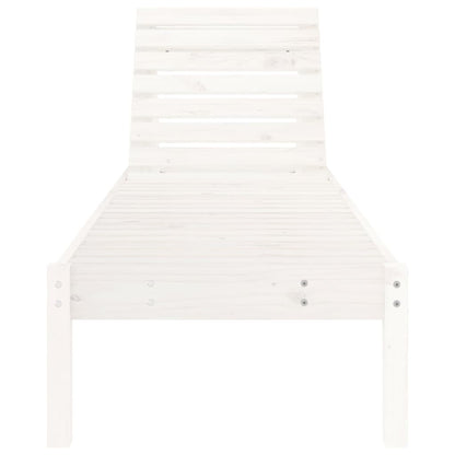 Solid Pine Wood Sun Loungers, 2-Piece, White, 199.5x60x74 cm
