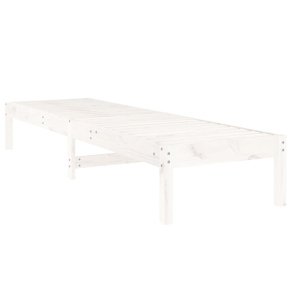 Solid Pine Wood Sun Loungers, 2-Piece, White, 199.5x60x74 cm